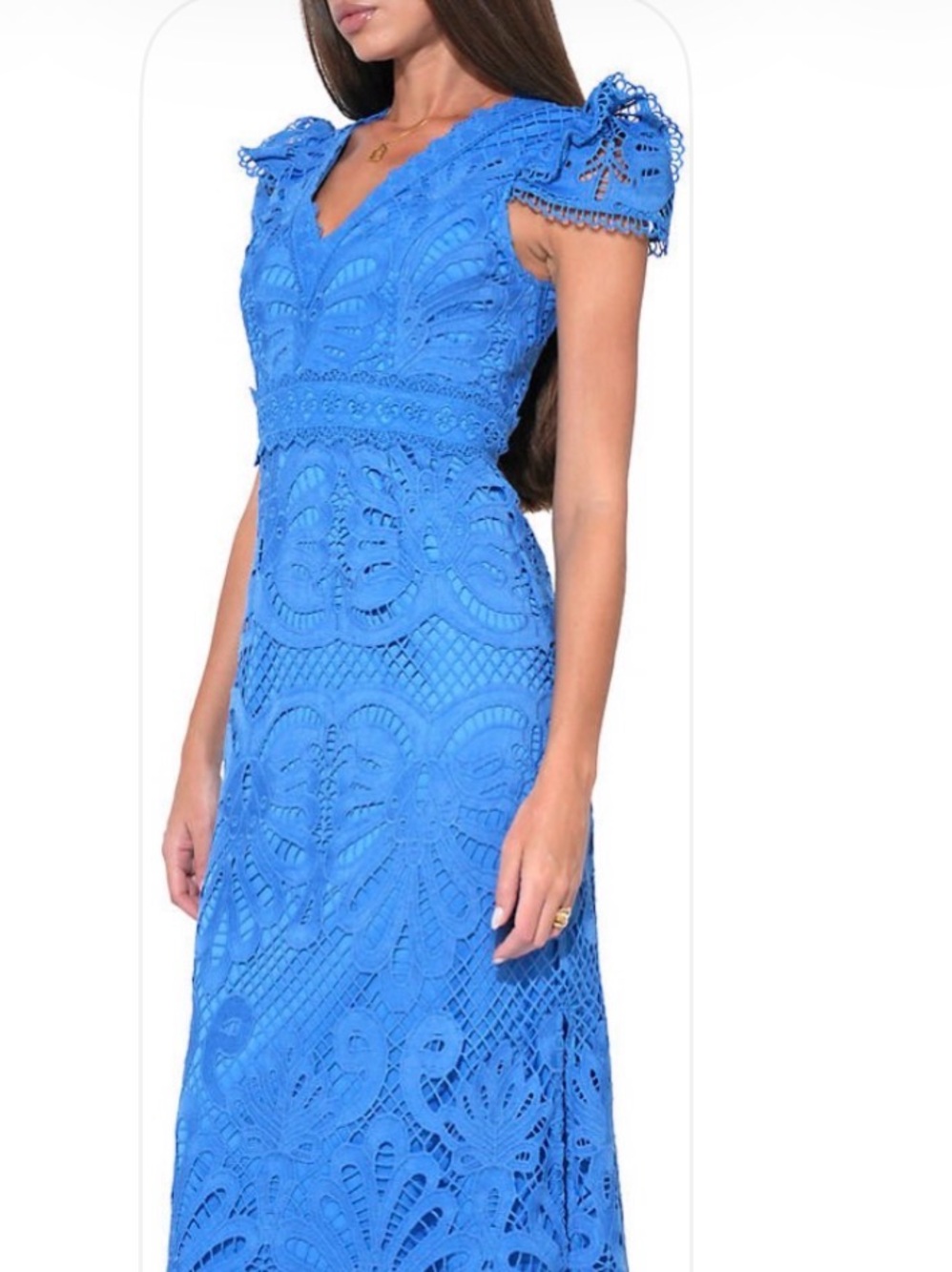 Adelyn Rae Royal Blue Crochet Lace Wedding Dress
